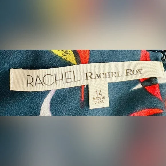 RACHEL Rachel Roy Leaf Print Tie Front or Back Sleeveless Midi Dress - Picture 5 of 8